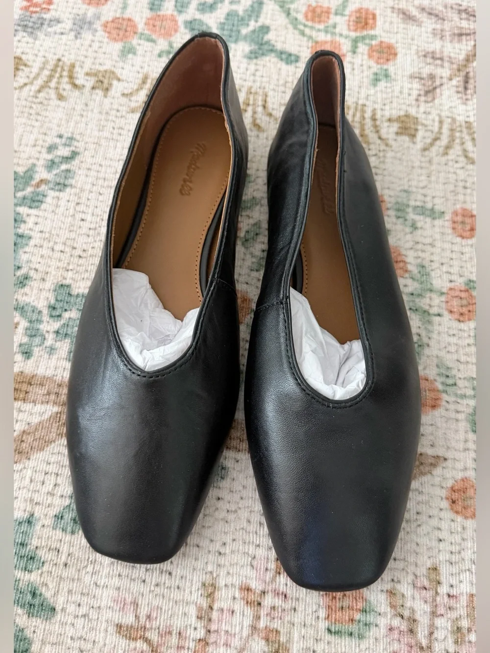 NEW Madewell Mylie Ballet Flats in True Black Leather 8